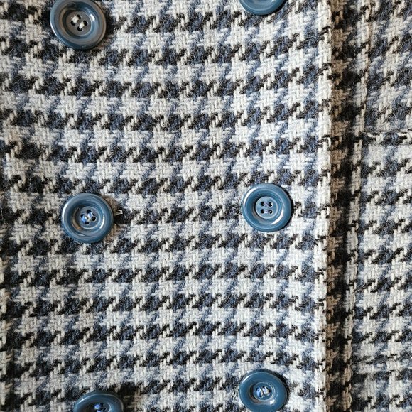 🍋 Reitmans Blue Houndstooth Wool Peacoat - Picture 9 of 11